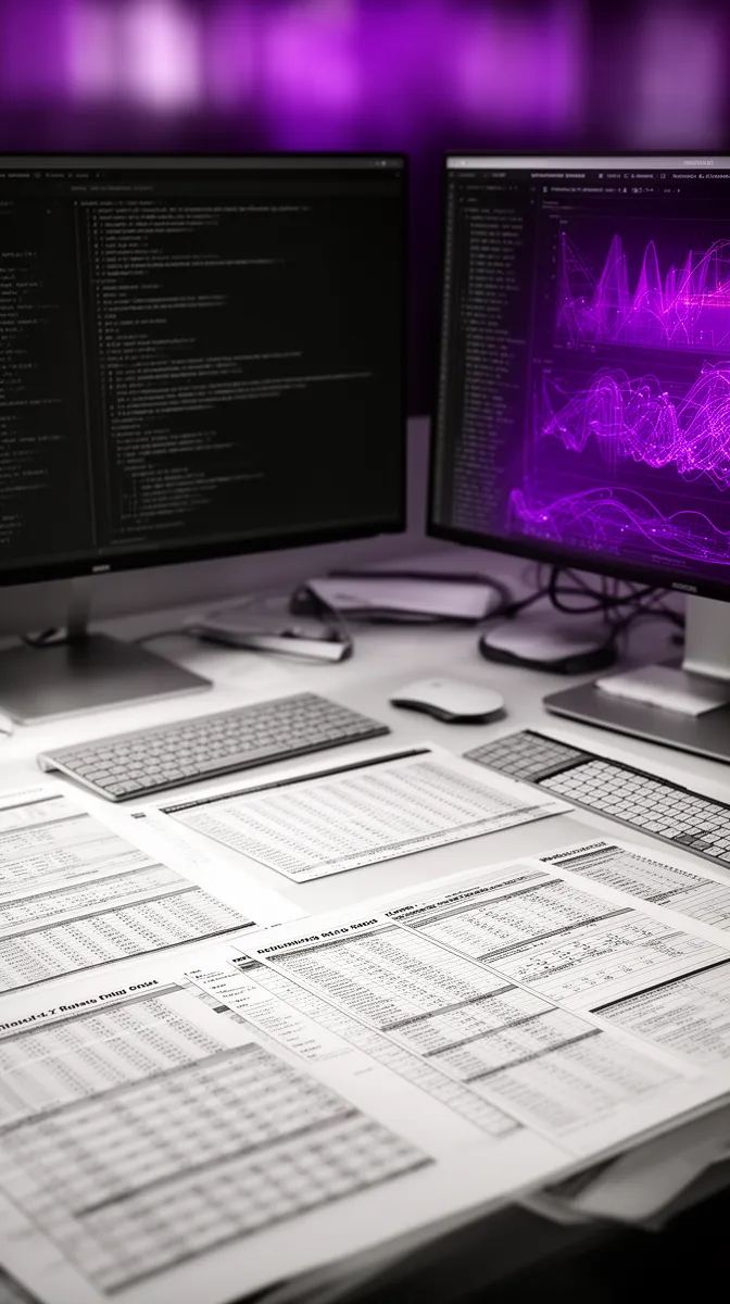 Workspace showing actuarial reports and AI model outputs together illustrating actuarial science integration in insurance ai platforms