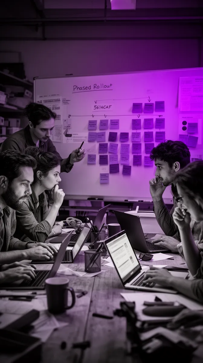 Team workshop planning rollout of an enterprise agent mesh