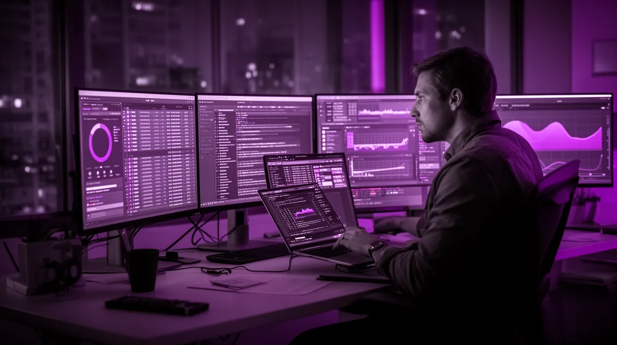 Engineer reviewing agent monitoring and logging for multi-agent workflow observability