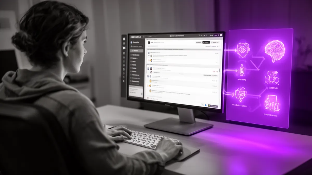 AI agent for customer support assisting a representative with unified inbox workflows