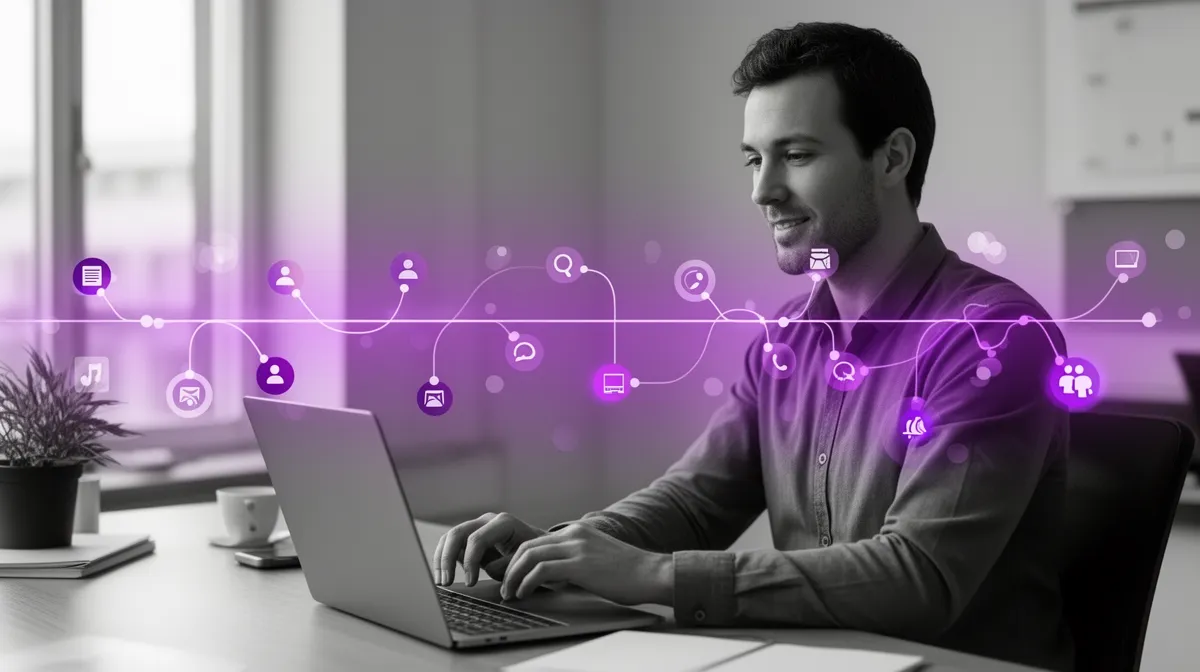 Support manager viewing a unified customer timeline for AI agent for customer support context continuity