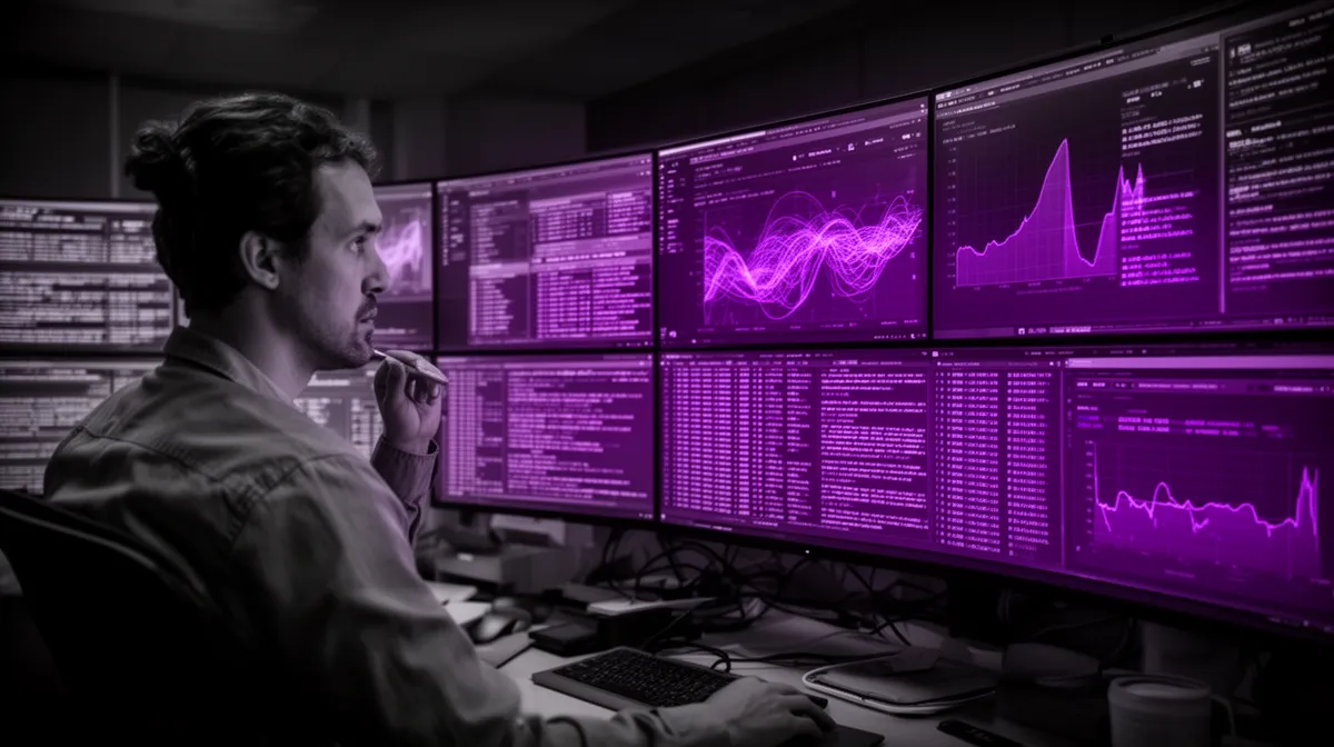 Engineer monitoring observability dashboards for AI agents in production