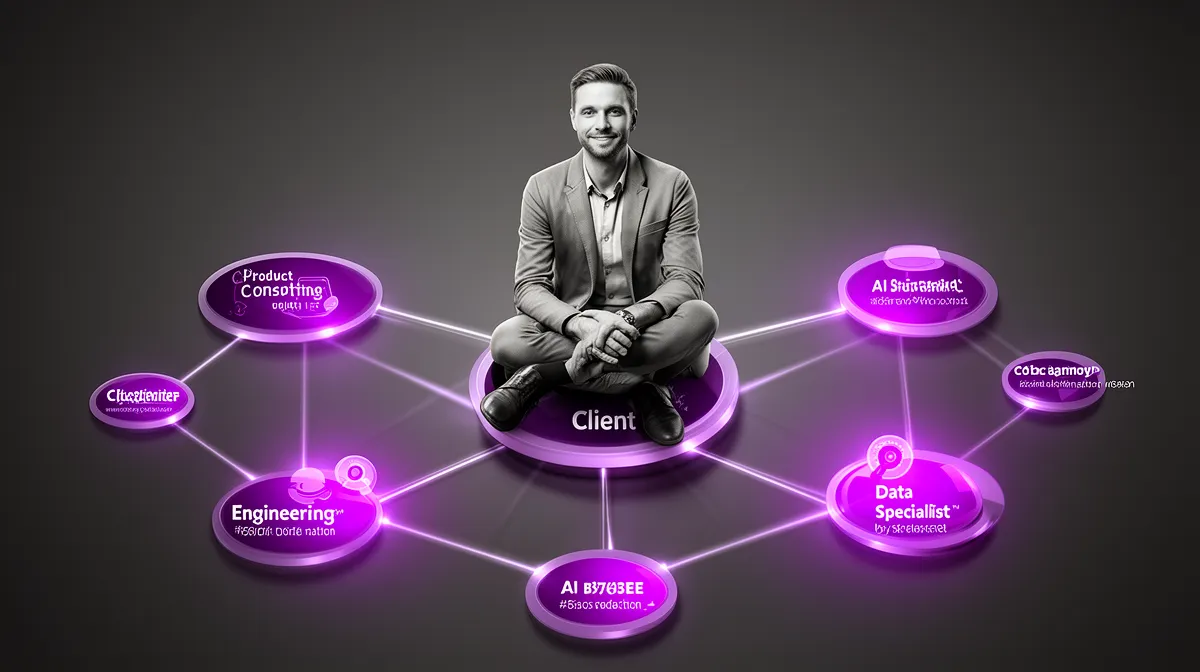 AI augmentation partner aligning with client team structure before placing AI specialists