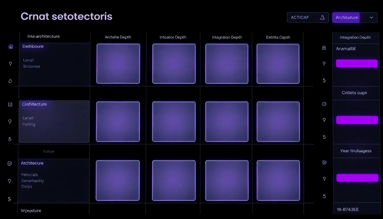 Evaluation grid concept for comparing AI chatbot vendors on architecture criteria