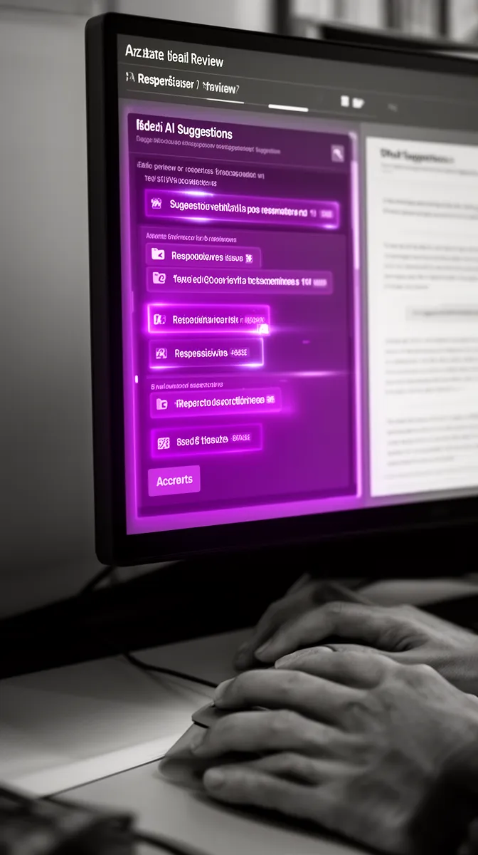 AI suggestions panel embedded inside a familiar legal document review interface