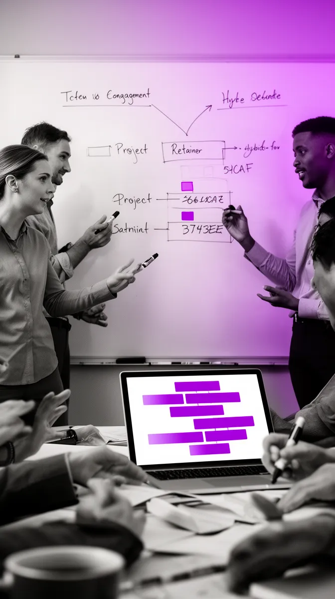 Consulting engagement planning session choosing an AI consulting model