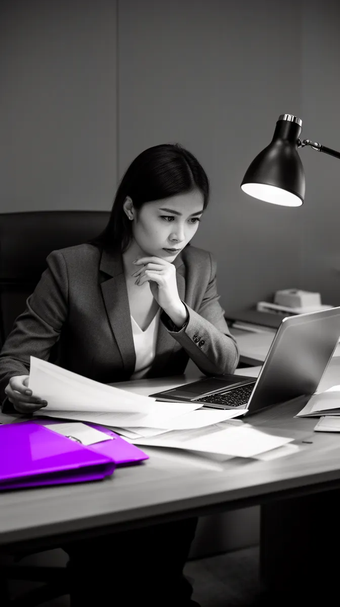 Finance professional doing judgment work with AI decision support evidence