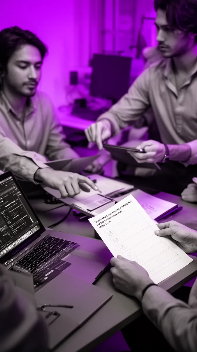 AI engineering team collaborating on MLOps for LLMs and evaluation planning