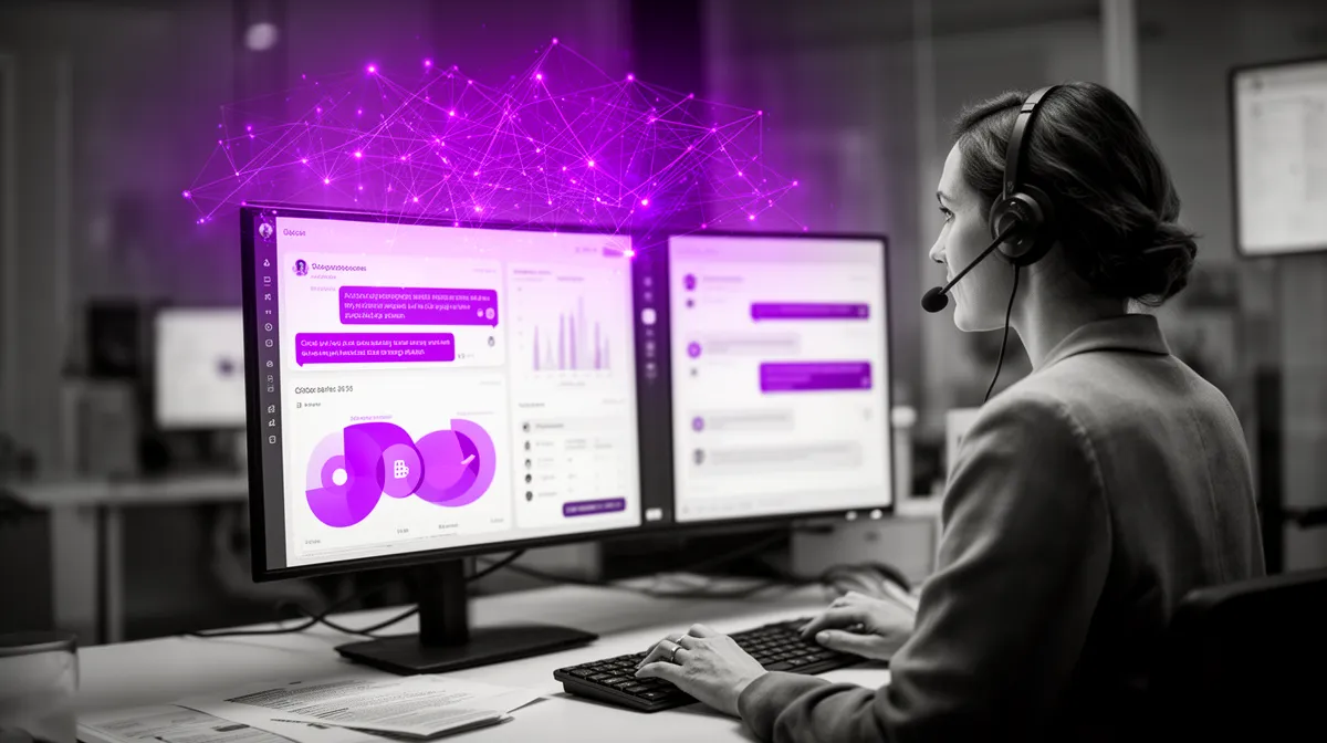 AI for customer service with seamless human handoff in a modern support workspace