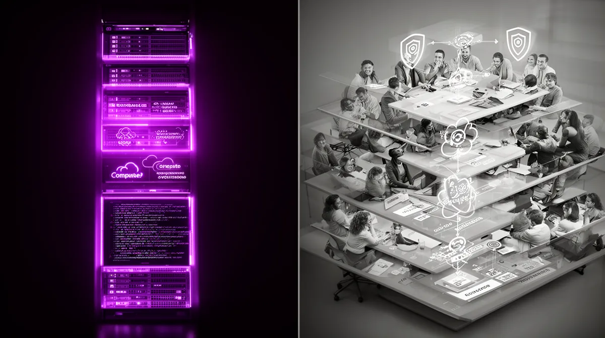 Conceptual visualization contrasting narrow technical AI budget with broader organizational and technical investment