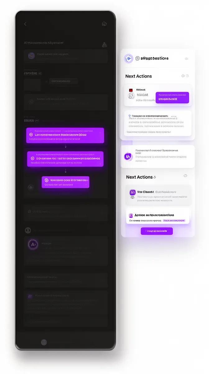 Business application UI with AI suggestion panel and inline approval chips demonstrating interaction patterns for ai-native applications