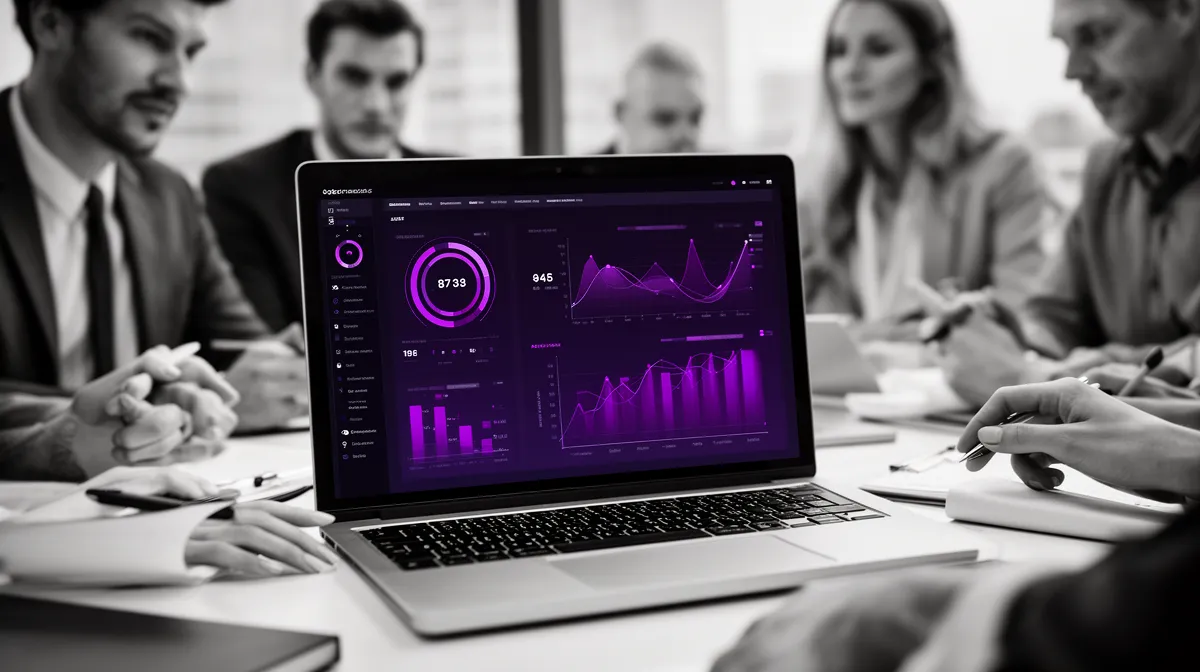 Operations team reviewing KPI dashboard for enterprise phone assistant ROI