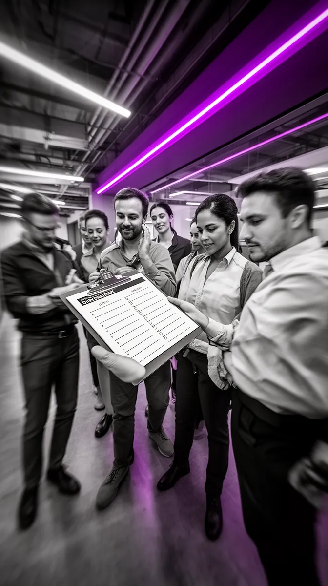 Operations team executing governance checklist during AI pilot-to-scale rollout