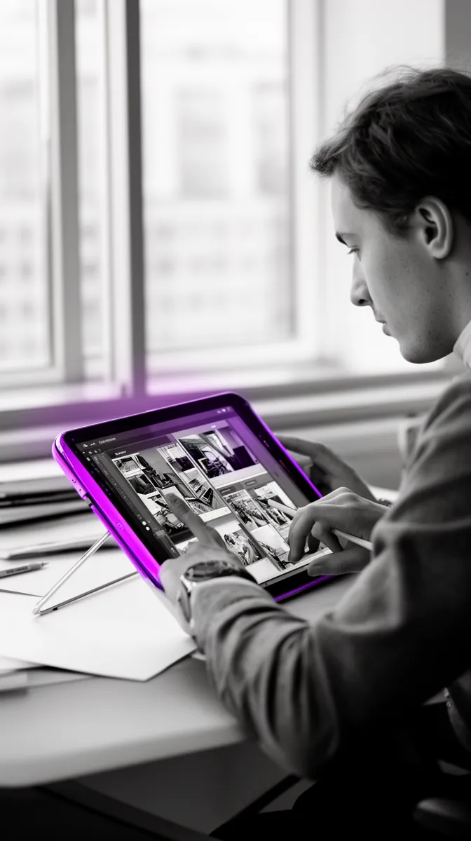 User working with AI-powered interfaces for visual AI review and decision support