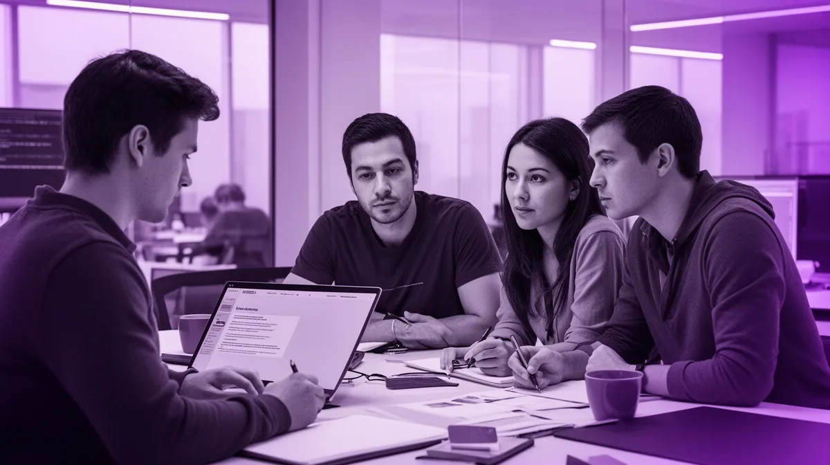 Product team observing AI prototype development user testing session