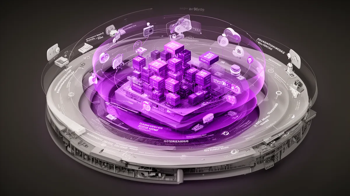 Layered system architecture where classical ML models sit at the core and foundation models handle reasoning and interaction