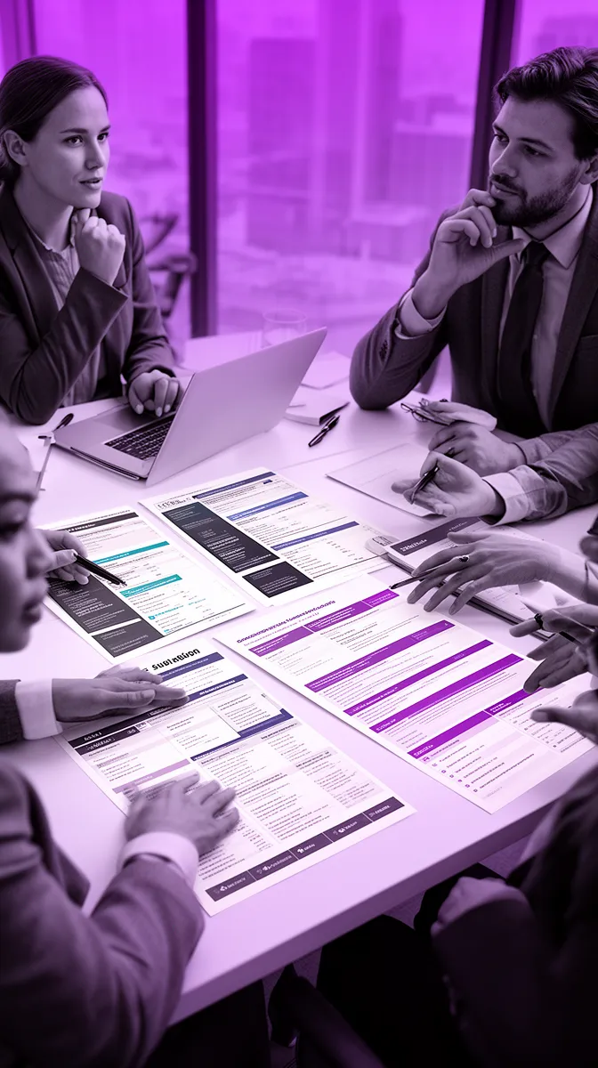 Buyer scorecard meeting to choose an ai technology consulting partner