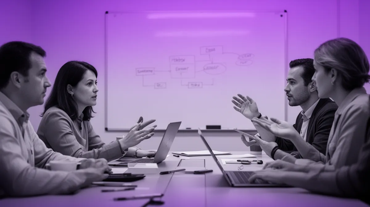 Clinicians and IT team collaborating on clinical workflow integration for AI in patient care