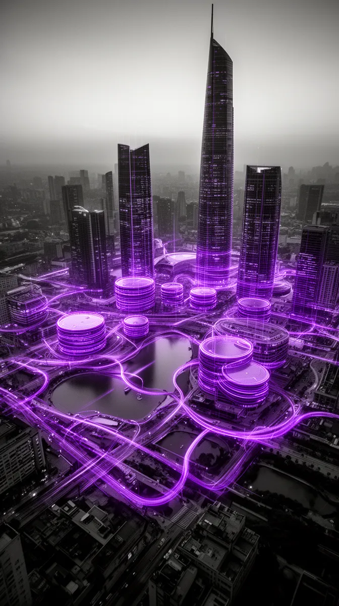 Modern cloud-based data architecture skyline representing enterprise AI