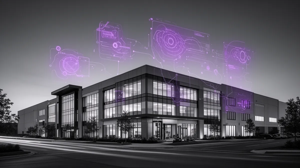 Commercial property connected to AI-driven workflow automation for real estate deals