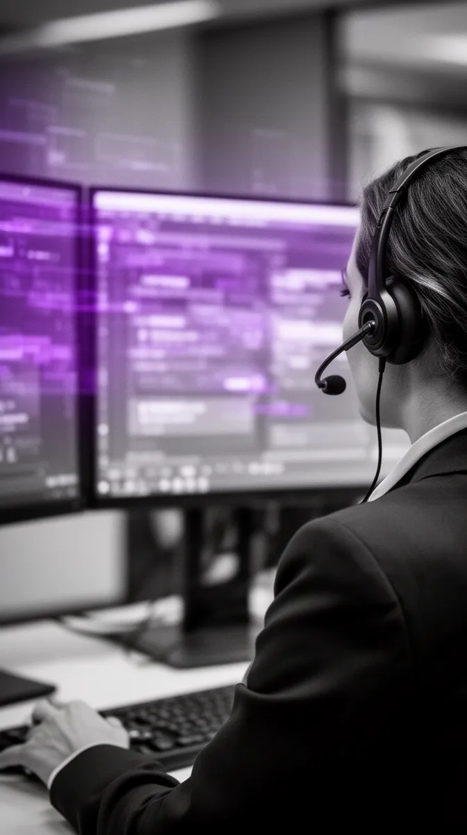 Call-center agent working across tools, illustrating conversation state management for AI support agent architecture