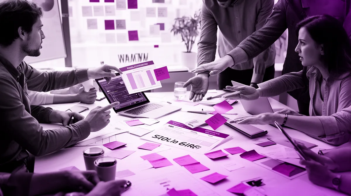 Cross-functional workshop aligning on AI strategy risk assessment criteria