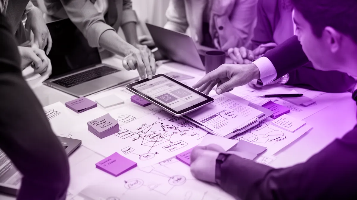 Cross-functional team aligning on governance for deep learning consulting engagement