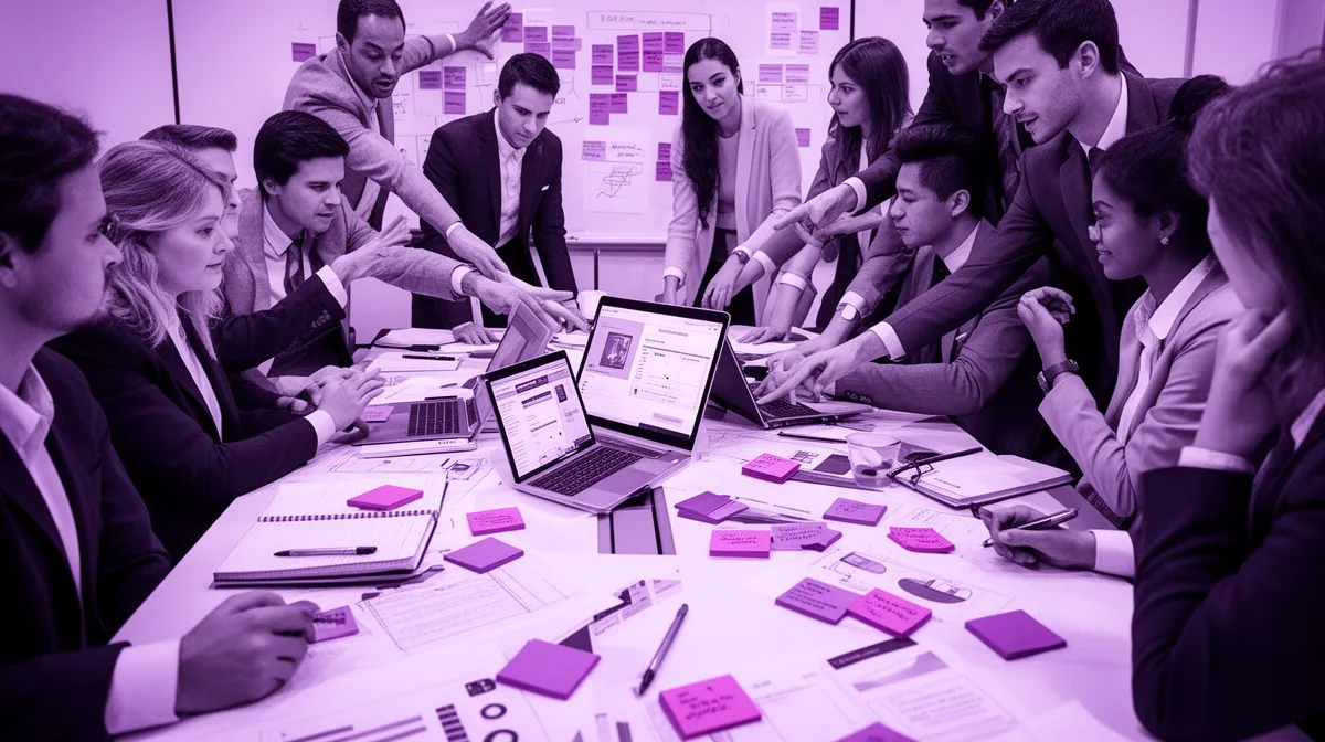 Cross-functional workshop aligning on enterprise AI solutions and shared workflows