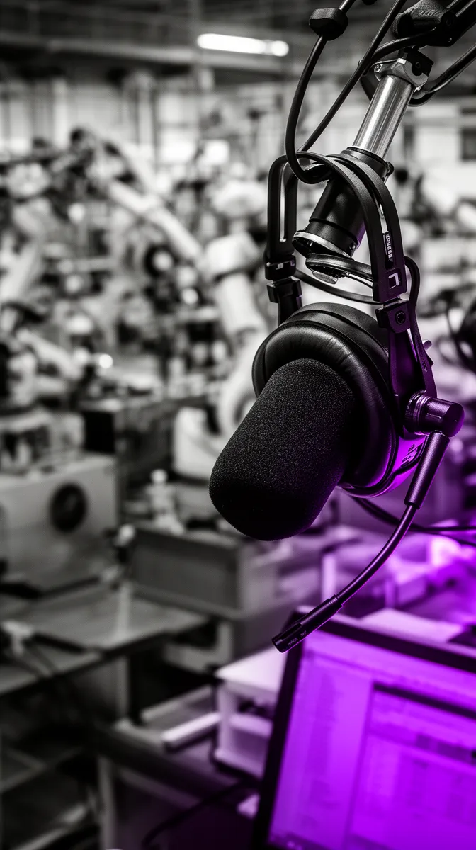 Headset microphone in a noisy environment highlighting custom speech recognition constraints