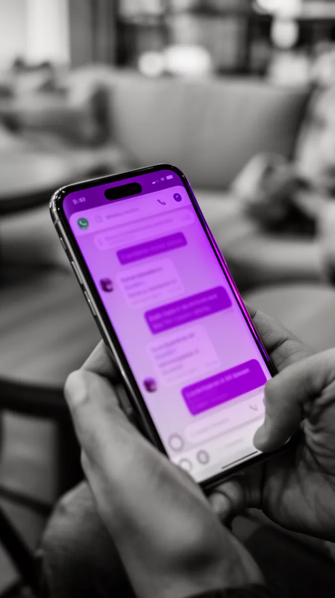 Customer viewing a WhatsApp chat thread, highlighting WhatsApp Business policy and trust in WhatsApp chatbot development