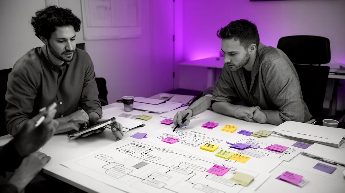 Cross-functional workshop showing domain expertise for a predictive analytics company