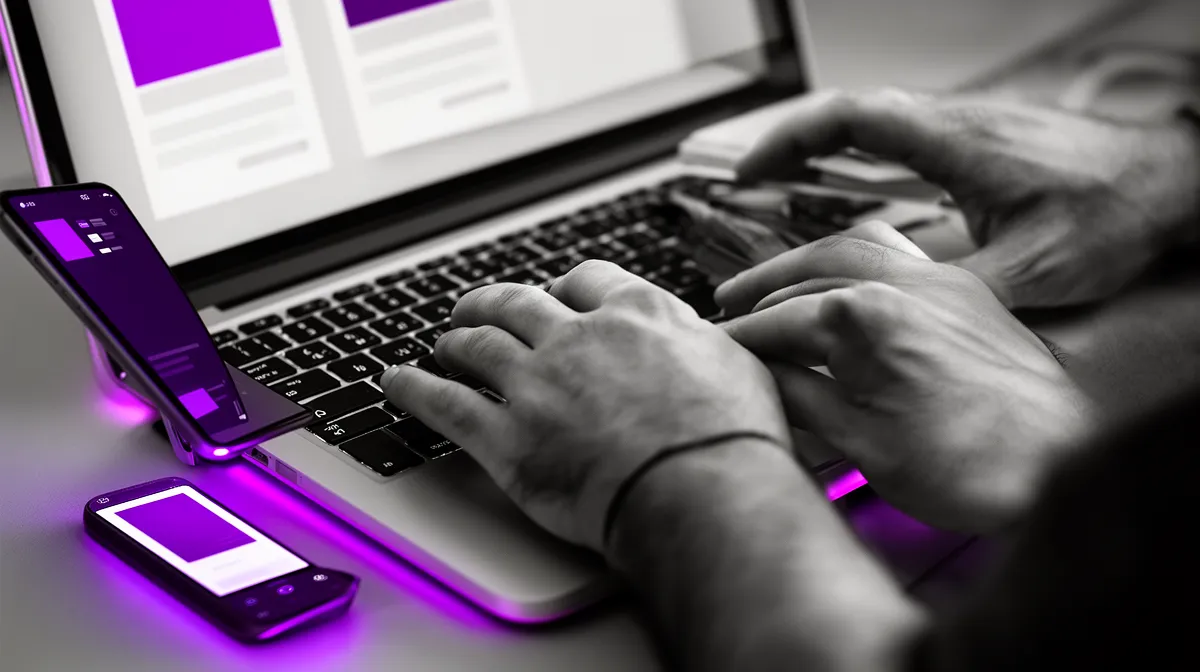 Hands drafting WhatsApp message templates to improve template approval in policy-compliant workflows