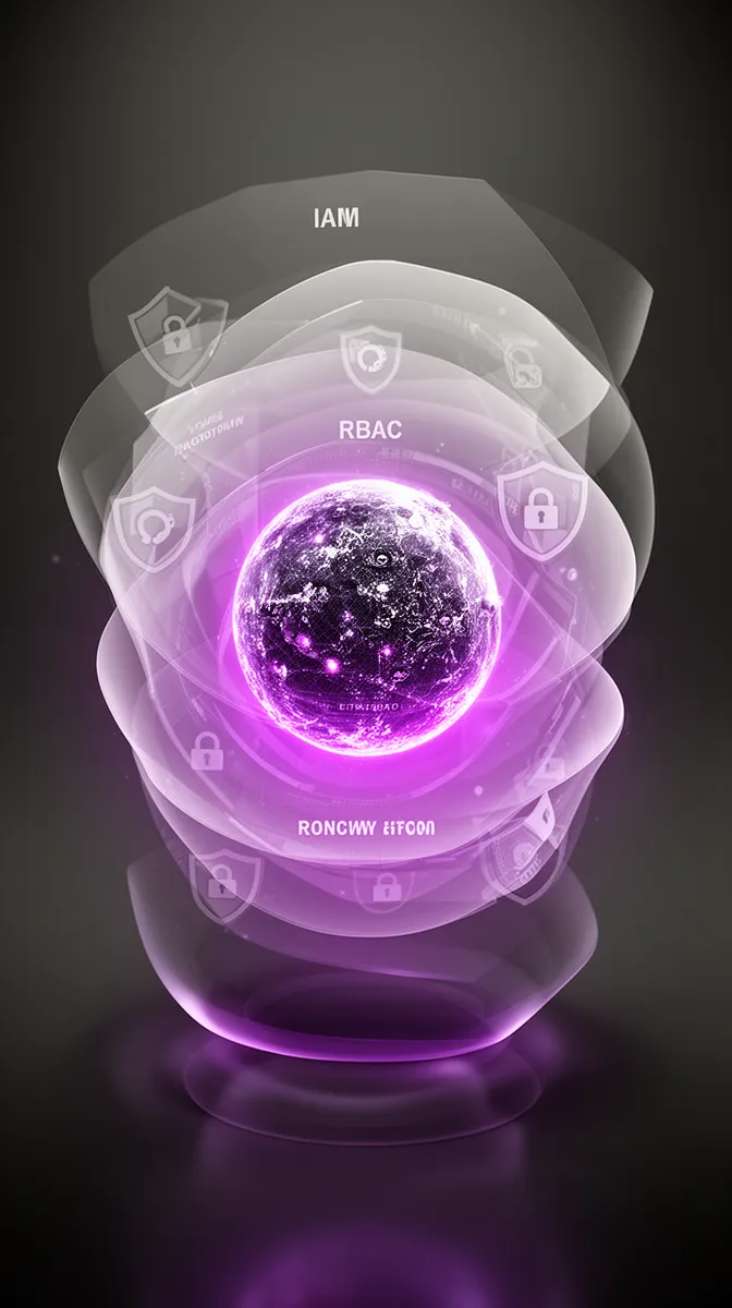 Enterprise chatbot protected by layered security architecture including IAM and RBAC