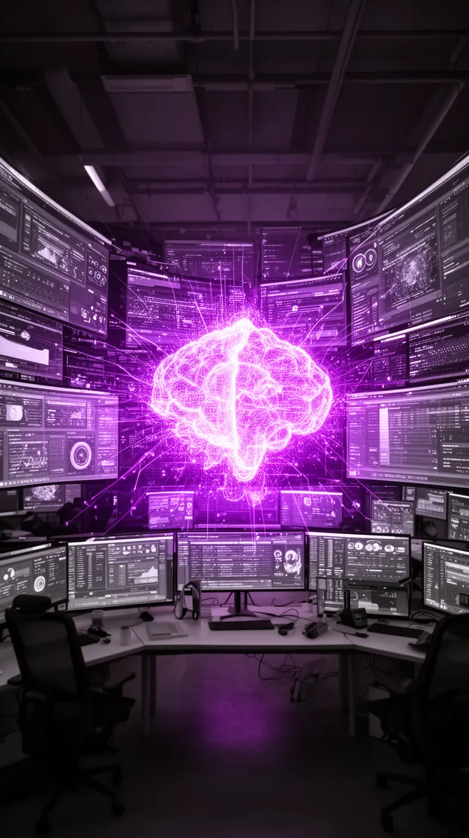 Enterprise operations center connected to a central LLM platform for multiple business units