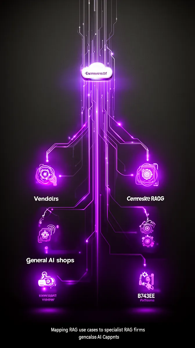 Decision tree mapping enterprise RAG scenarios to the right type of RAG development company