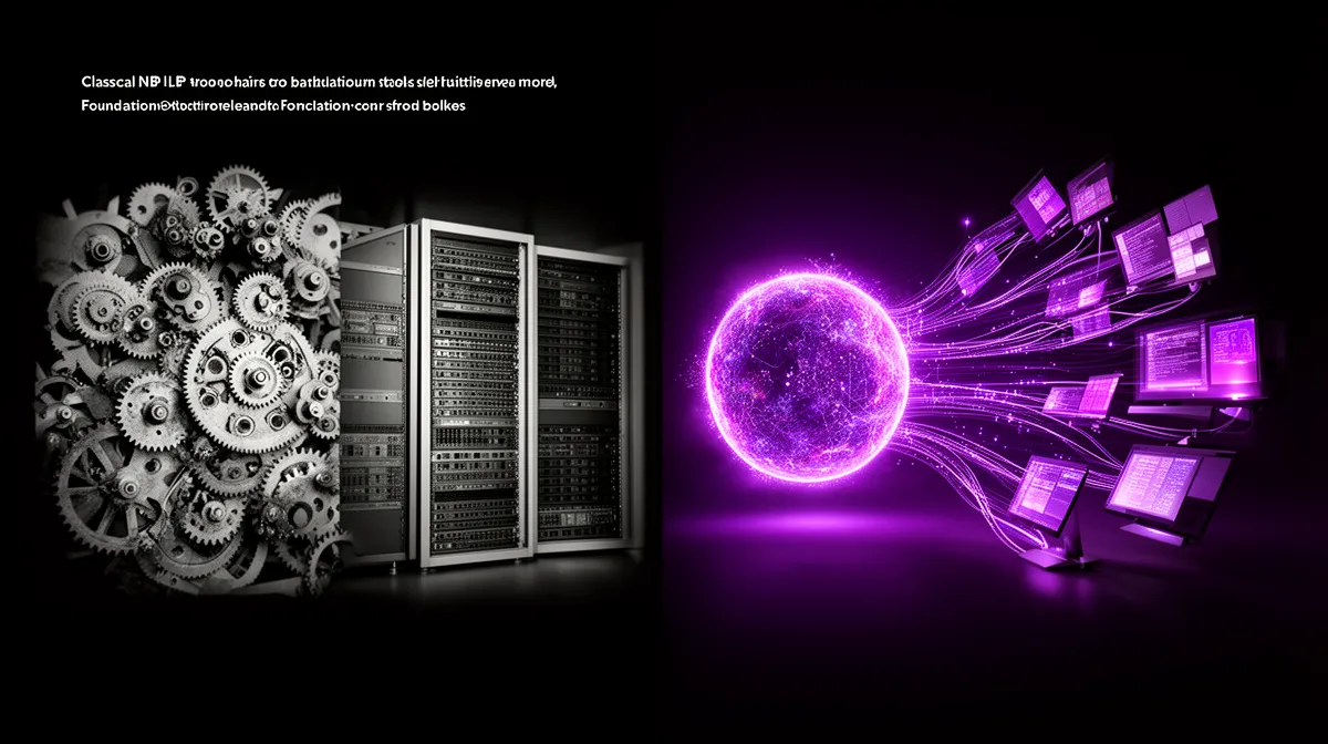 Conceptual evolution from classical NLP stacks to foundation-model-centered architectures