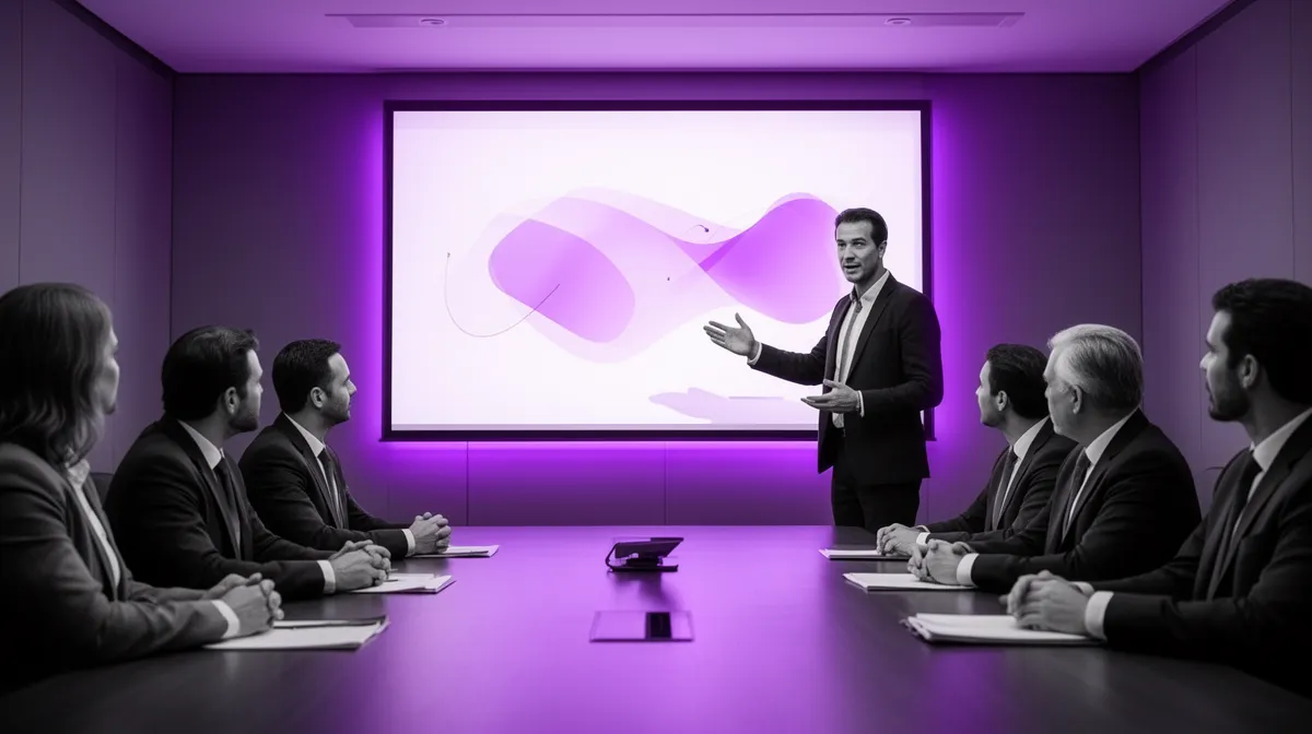 Executive briefing on corporate AI solutions with measurable ROI