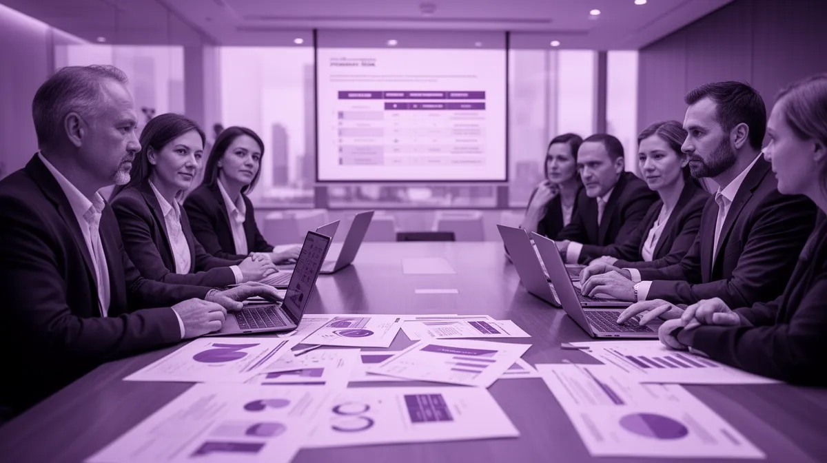 Executive team reviewing AI advisory services risk tradeoffs in a boardroom