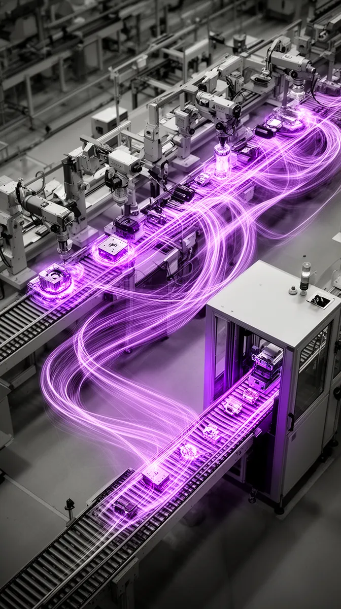 Factory layout with inline and end-of-line AI quality inspection system