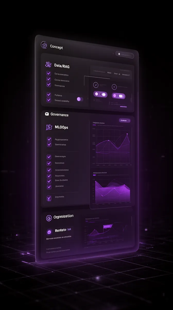 Dashboard-style visualization of capability pillars for a foundation-model-native ML partner