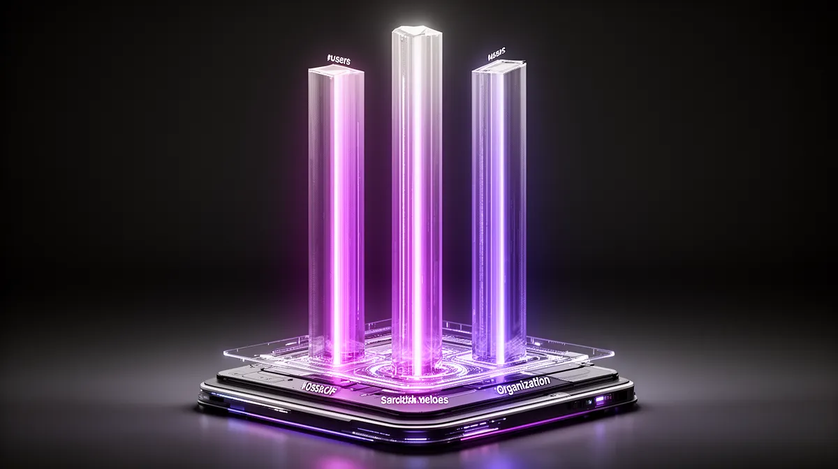 Abstract visualization of four scalability dimensions for scalable AI solutions