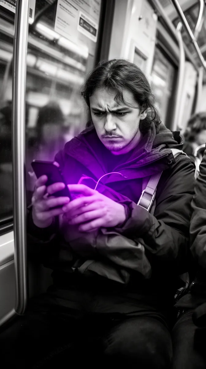 Frustrated customer using mobile chat, illustrating negative sentiment handling