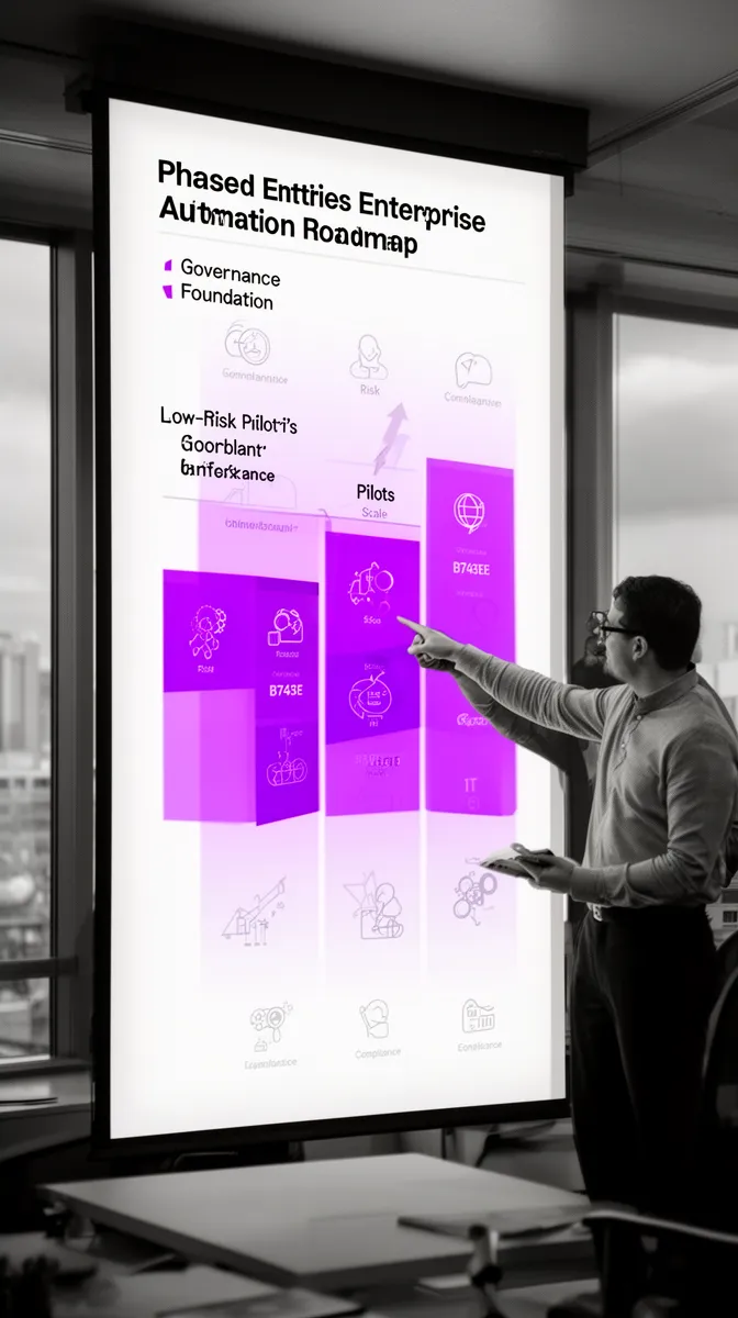 Visual representation of governance-first enterprise AI automation roadmap
