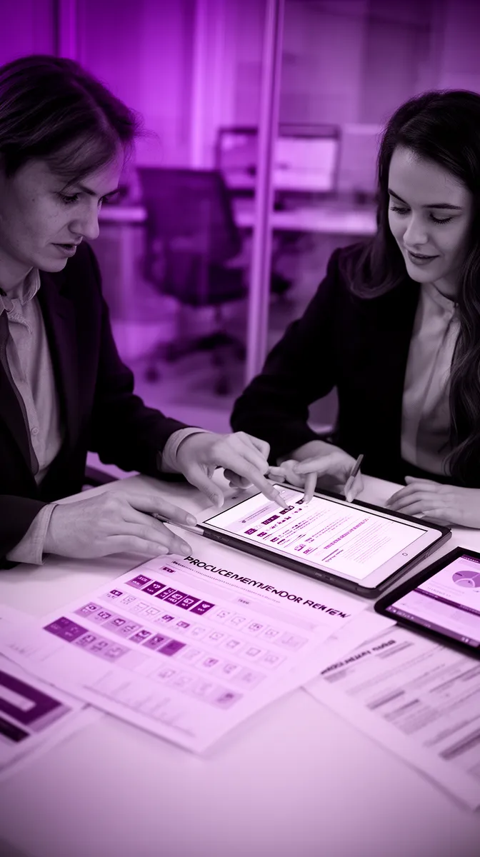 Procurement team comparing a GPT integration company using a vendor scorecard