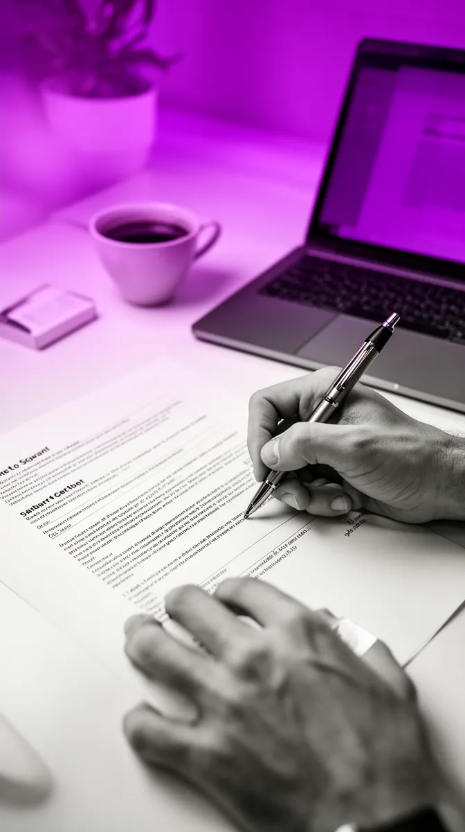 Hands annotating a contract to show judgment-preserving legal AI automation review