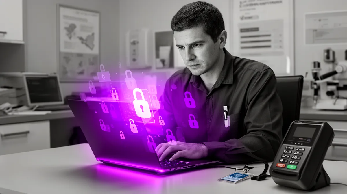 Security professional managing PHI handling and audit logging for a HIPAA compliant medical chatbot