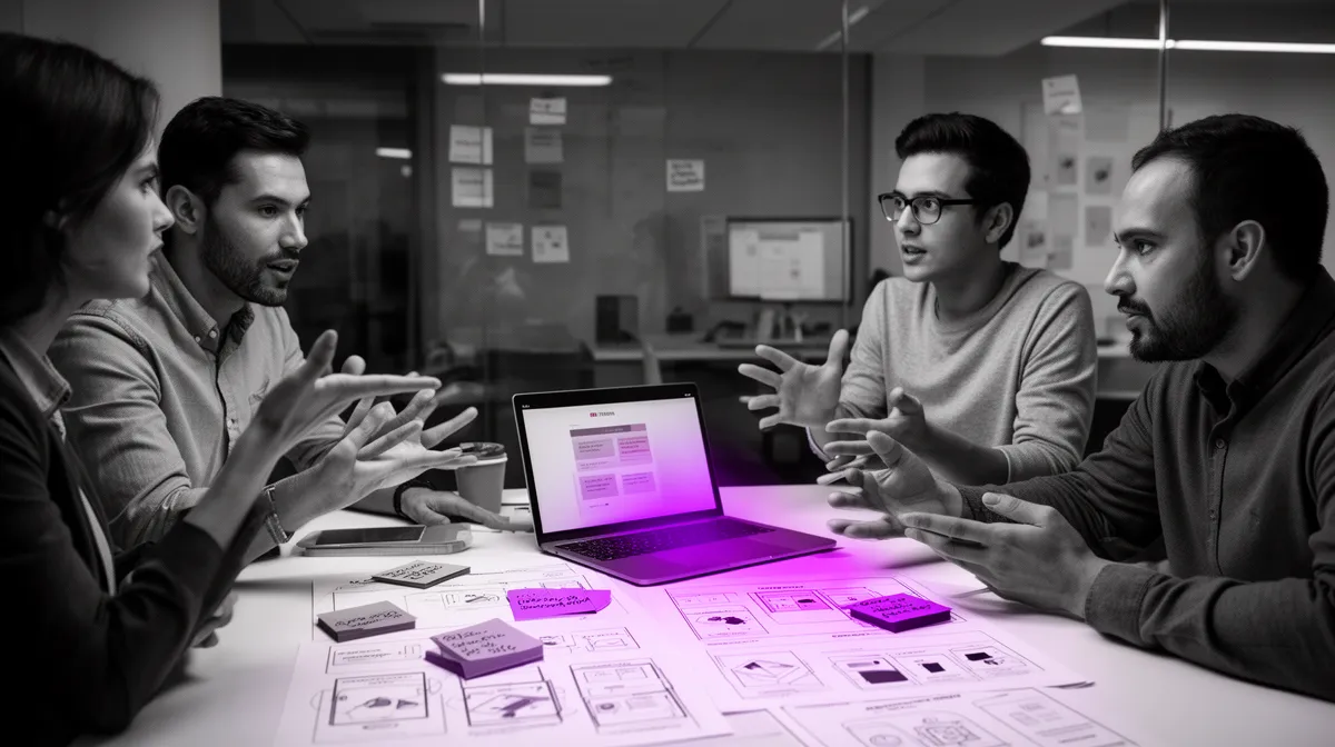 Team workshop mapping how to design applications with visual AI for enterprise adoption