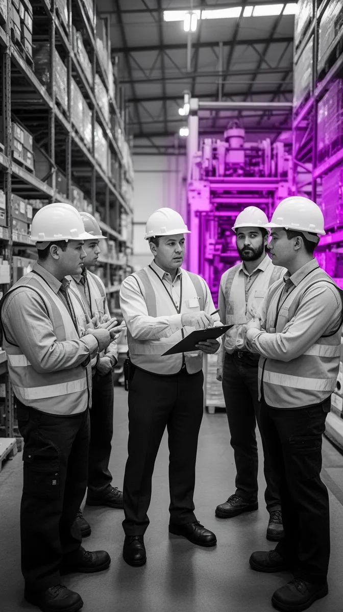 Operations team stand-up illustrating human-in-the-loop routing in visual AI workflow integration solutions