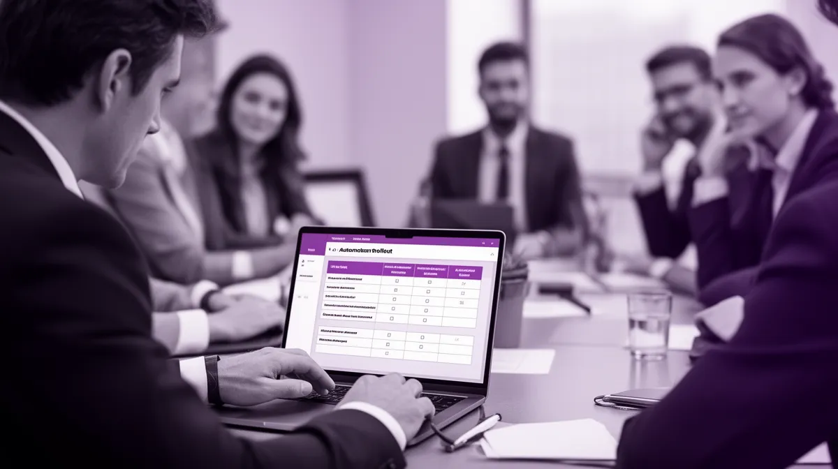 Operations leader using an intelligent automation services evaluation checklist with governance controls