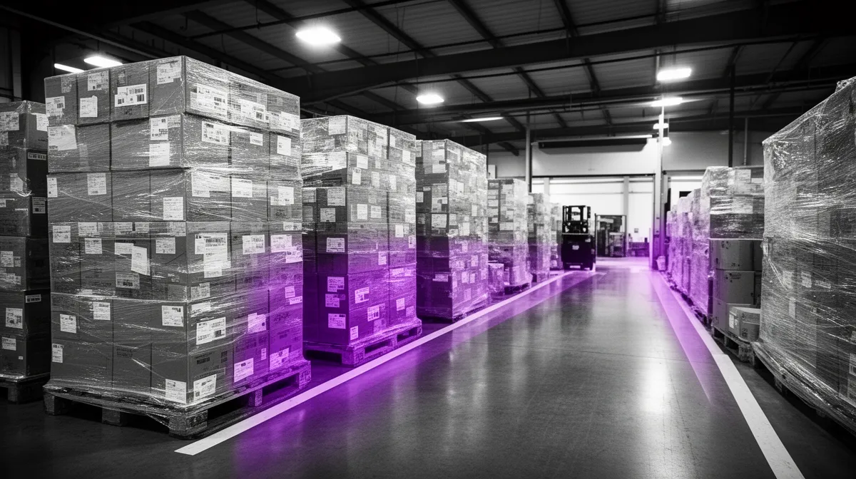 Inventory staged for shipment illustrating end-to-end visibility data in supply chain management